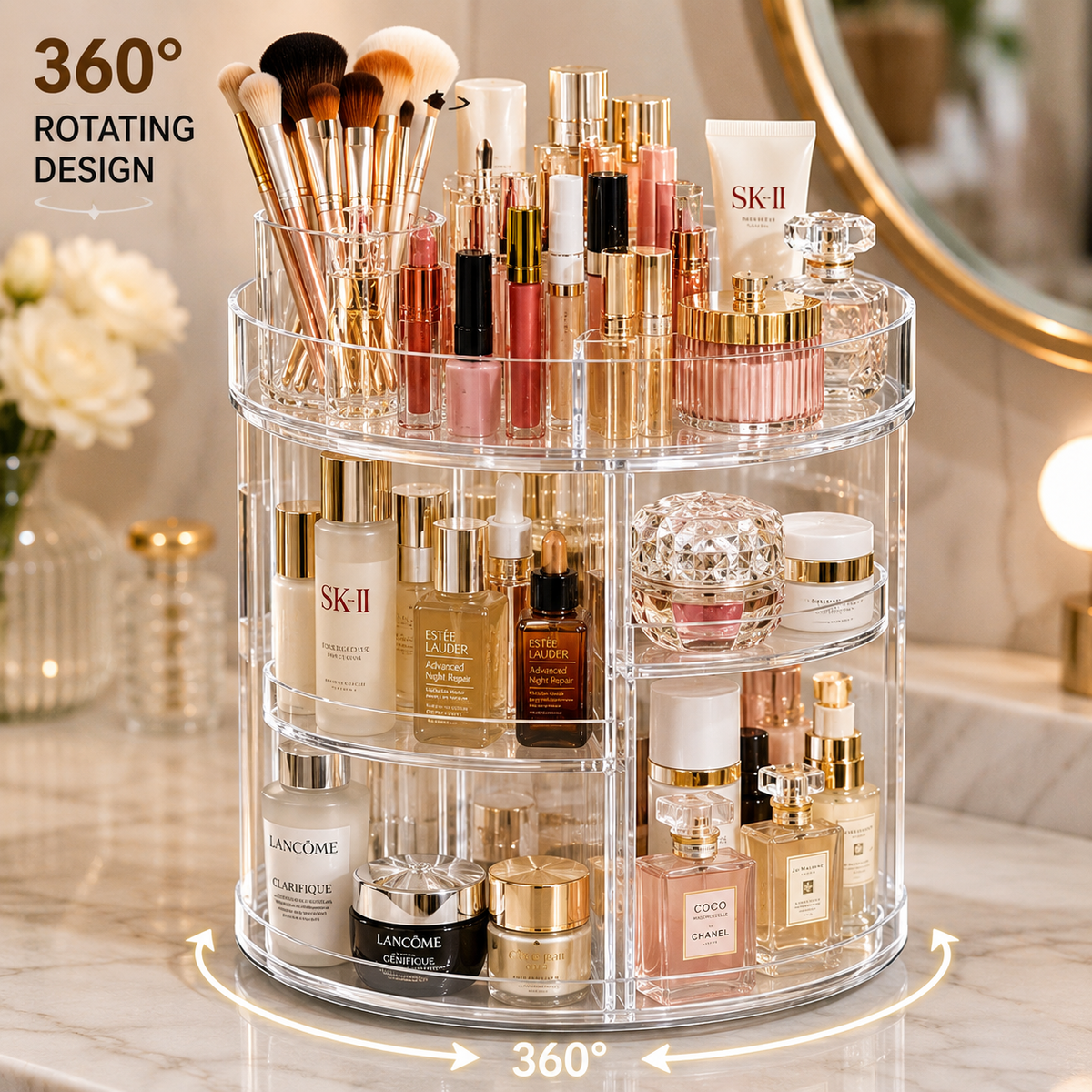 360 Rotating Makeup Organizer
