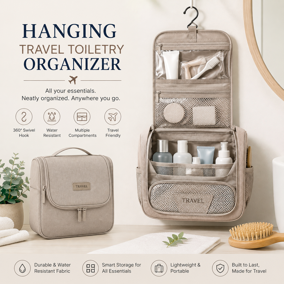 Hanging Travel Toiletry Organizer
