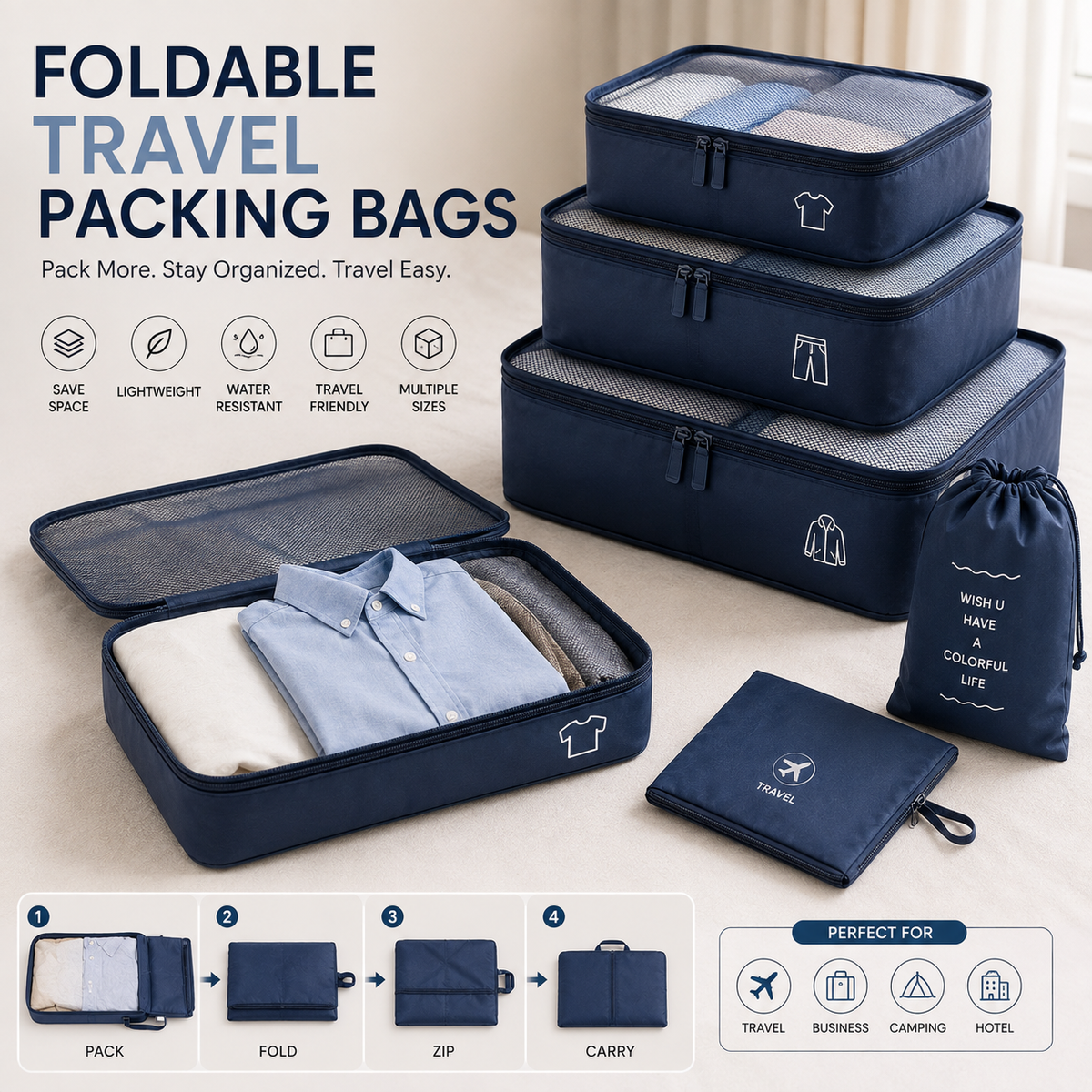 Foldable Travel Packing Bags